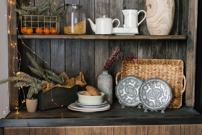 coffee bar cabinets have an open design